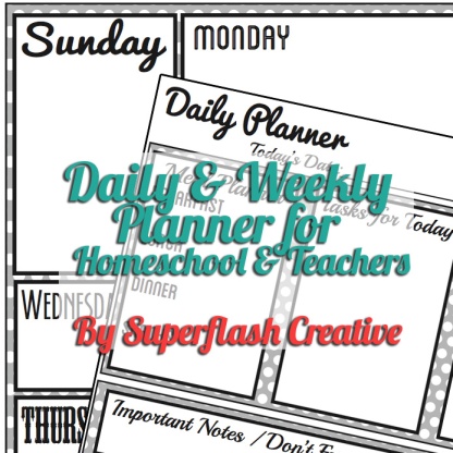 Daily & Weekly Planners for Homeschool & Teachers by Superflash Creative