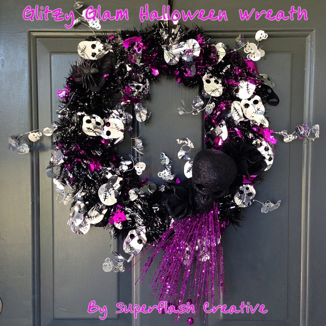 Glitzy Glam Halloween Wreath by Superflash Creative
